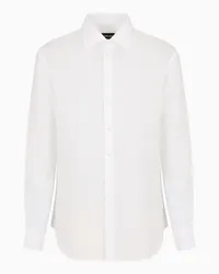 Giorgio Armani OFFICIAL STORE Camicia Regular Fit In Lino Bianco