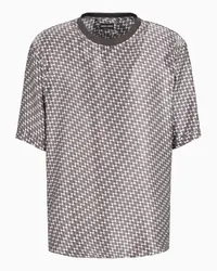 Giorgio Armani OFFICIAL STORE Camicia T-shirt In Satin Di Seta Stampata Fantasia