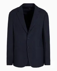 Giorgio Armani OFFICIAL STORE Giacca Monopetto In Lana Vergine Blu