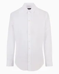 Giorgio Armani OFFICIAL STORE Camicia Regular Fit In Cotone Seersucker Bianco