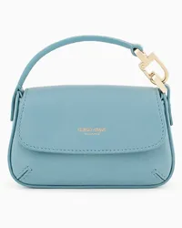 Giorgio Armani OFFICIAL STORE Mini Borsa Charm La Prima Soft In Nappa Azzurro