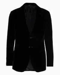 Giorgio Armani OFFICIAL STORE Giacca Icon Monopetto Linea George In Velluto Stretch Nero