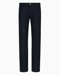 Giorgio Armani OFFICIAL STORE Pantalone 5 Tasche Regular Fit In Cotone Stretch Blu