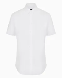 Giorgio Armani OFFICIAL STORE Camicia A Manica Corta In Unito Stretch Bianco