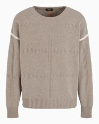 Giorgio Armani OFFICIAL STORE Maglia Girocollo In Lana Vergine E Cashmere Beige