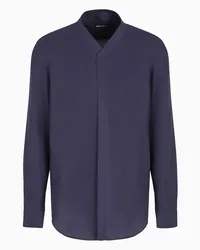 Giorgio Armani OFFICIAL STORE Giorgio's Camicia Regular Fit In Twill Di Seta Blu