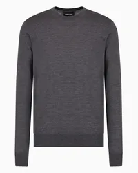 Giorgio Armani OFFICIAL STORE Maglia Girocollo In Lana Vergine Grigio