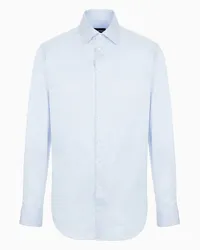 Giorgio Armani OFFICIAL STORE Camicia Classica Regular Fit In Cotone Azzurro