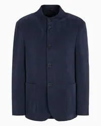 Giorgio Armani OFFICIAL STORE Giacca Monopetto In Jersey Di Cupro Blu