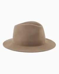 Giorgio Armani OFFICIAL STORE Cappello A Tesa Larga In Lapin Tortora