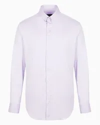 Giorgio Armani OFFICIAL STORE Camicia In Twill Di Cotone Lilla