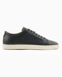 Giorgio Armani OFFICIAL STORE Sneakers In Nappa Blu