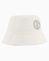 Giorgio Armani OFFICIAL STORE Cappello Cloche In Misto Lino Bianco