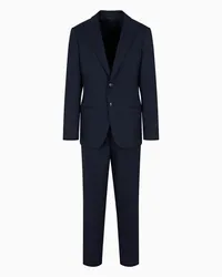 Giorgio Armani OFFICIAL STORE Abito Linea Soho Monopetto In Lana Double Stretch Blu