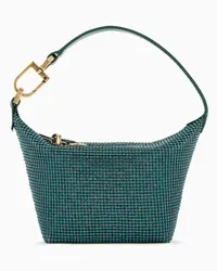 Giorgio Armani OFFICIAL STORE Mini Borsa A Mano La Prima Soft In Maglia Metallica E Strass Verde