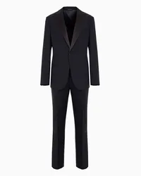 Giorgio Armani OFFICIAL STORE Tuxedo Icon Soho Slim Fit Half Canvas In Pura Lana Blu