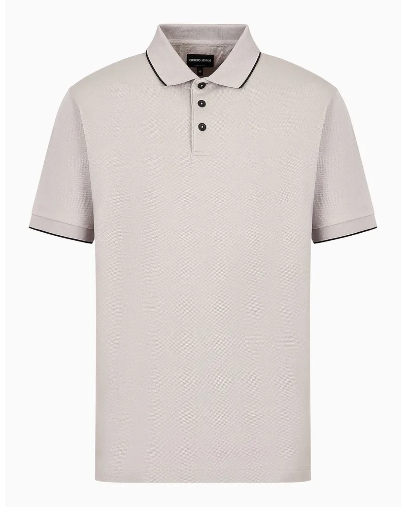 Giorgio Armani OFFICIAL STORE Polo In Piquet Di Cotone Filo Di Scozia Beige