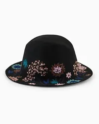 Giorgio Armani OFFICIAL STORE Cappello In Lapin Con Ricami Floreali Fantasia