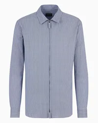 Giorgio Armani OFFICIAL STORE Camicia Con Zip In Cotone Rigato Fantasia