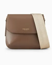 Giorgio Armani OFFICIAL STORE Borsa La Prima In Pelle Palmellata Con Tracolla A Nastro Fango