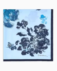 Giorgio Armani OFFICIAL STORE Foulard In Seta Stampa Floreale Blu