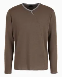 Giorgio Armani OFFICIAL STORE Maglia Girocollo In Cashmere E Seta Marrone