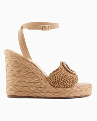 Giorgio Armani OFFICIAL STORE Sandali Con Zeppa In Corda Con Motivo Intreccio Beige