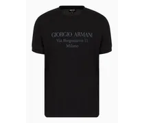 Giorgio Armani OFFICIAL STORE T-shirt Girocollo Borgonuovo 11 In Jersey Di Cotone Pima Nero