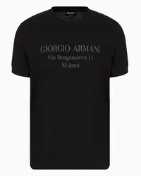 Giorgio Armani OFFICIAL STORE T-shirt Girocollo Borgonuovo 11 In Jersey Di Cotone Pima Nero