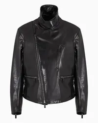 Giorgio Armani OFFICIAL STORE Giacca Biker In Nappa Nero