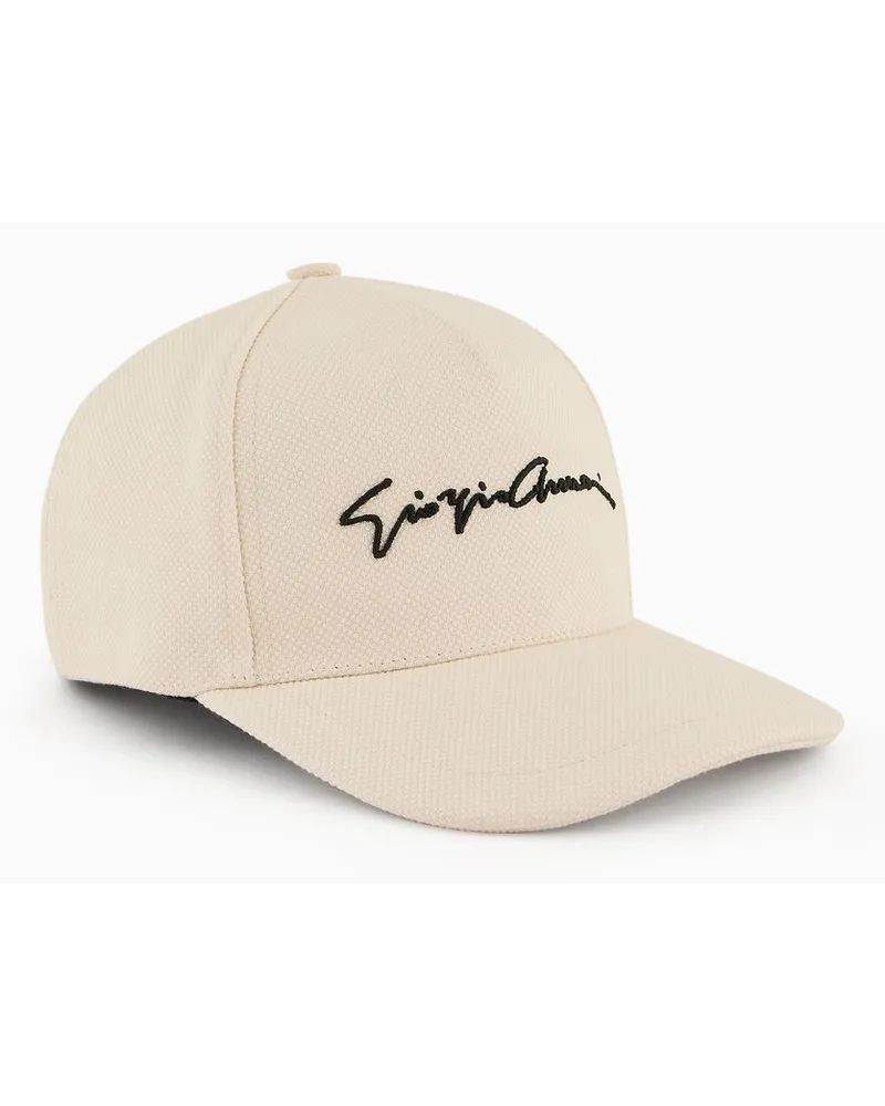 Giorgio Armani OFFICIAL STORE Cappello Baseball In Cotone Avorio