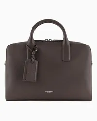 Giorgio Armani OFFICIAL STORE Briefcase In Pelle Granata Testa