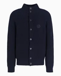 Giorgio Armani OFFICIAL STORE Blouson In Lana Vergine E Cashmere A Mezza Costa Inglese Blu