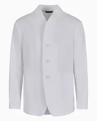 Giorgio Armani OFFICIAL STORE Giacca Monopetto In Misto Cotone Bianco