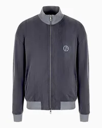 Giorgio Armani OFFICIAL STORE Blouson In Jersey Di Cupro Asv Grigio