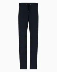 Giorgio Armani OFFICIAL STORE Pantalone Icon In Cupro Con Coulisse Blu