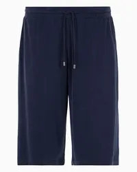 Giorgio Armani OFFICIAL STORE Bermuda In Jersey Di Cupro Stretch Blu