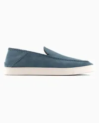 Giorgio Armani OFFICIAL STORE Galleria 3 Slip-on In Pelle Scamosciata Azzurro