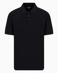 Giorgio Armani OFFICIAL STORE Polo In Piquet Di Cotone Filo Di Scozia Nero