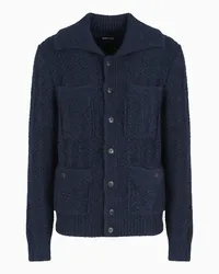 Giorgio Armani OFFICIAL STORE Cardigan In Alpaca E Cotone Blu