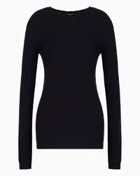 Giorgio Armani OFFICIAL STORE Maglia Girocollo In Puro Cashmere Blu