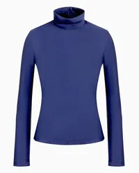 Giorgio Armani OFFICIAL STORE Blusa A Maniche Lunghe In Doppio Raso Di Seta Blu