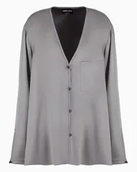 Giorgio Armani OFFICIAL STORE Camicia In Doppio Raso Di Seta Grigio