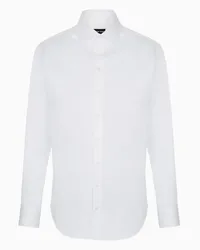 Giorgio Armani OFFICIAL STORE Camicia Classica Regular Fit In Cotone Bianco