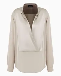 Giorgio Armani OFFICIAL STORE Camicia In Tripla Georgette Di Seta Beige