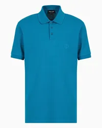 Giorgio Armani OFFICIAL STORE Polo In Piquet Di Cotone Stretch Petrolio