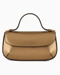 Giorgio Armani OFFICIAL STORE Mini Borsa A Mano La Prima In Pelle Laminata Oro