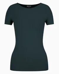 Giorgio Armani OFFICIAL STORE Maglia A Maniche Corte In Viscosa Punto Links Verd