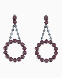 Giorgio Armani OFFICIAL STORE Orecchini Pendenti Con Fiori In Cristalli Swarovski Fucsia