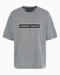 Giorgio Armani OFFICIAL STORE Denim Collection T-shirt In Cotone Con Logo Jacquard Fantasia